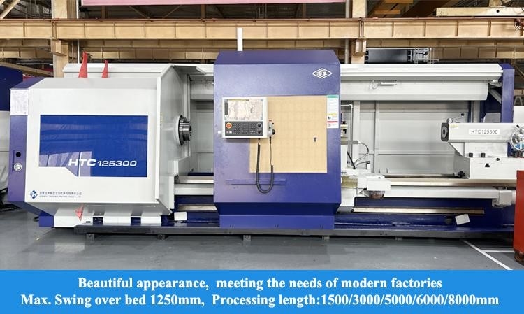 SMTCL tour CNC lourd 5000mm HTC125500 Lit plat horizontal tour CNC lourd à tourner