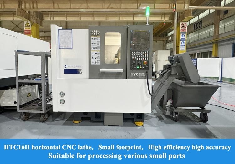 SMTCL Petites pièces d'usinage HTC16H Lit incliné métallique Tour CNC 8 stations Tour CNC horizontaux
