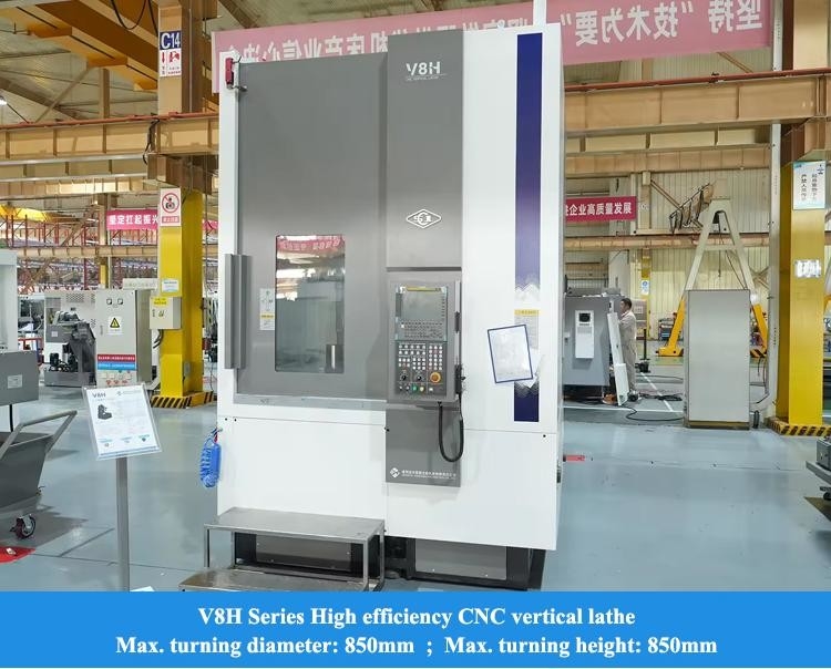 Le tour CNC vertical en métal de grande taille V8H hauteur de coupe maximale 850 mm Fanuc tour CNC de fraisage vertical