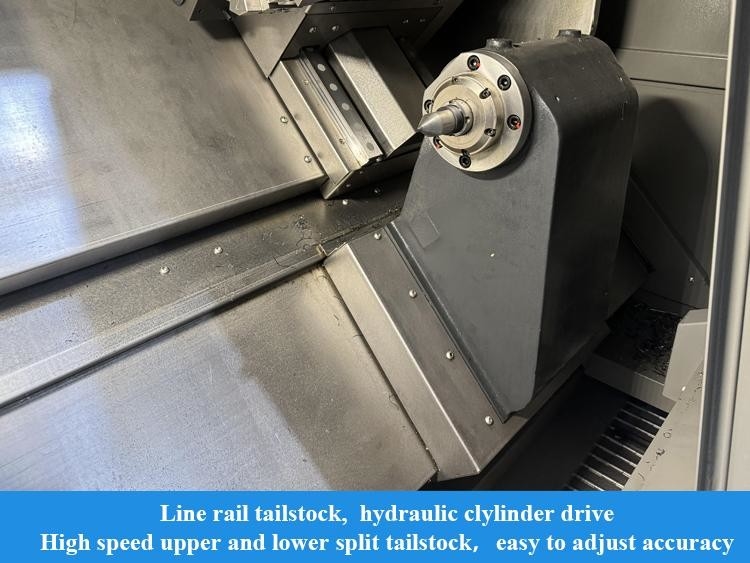 Le tour CNC horizontal universel SMTCL HTC50Q est un tour CNC à couple élevé, à fuseau et à lit incliné lourd
