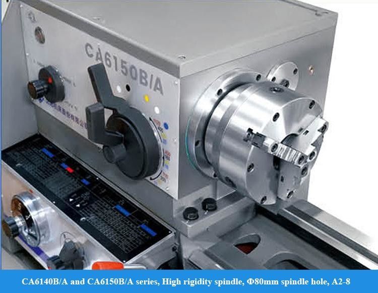 Tours horizontaux en métal CA6140B/A de haute précision avec mandrin à 3 mors et banc à ouverture manuelle