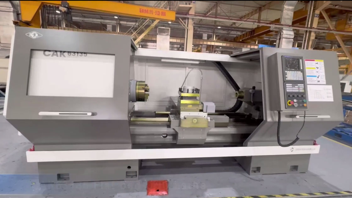 SMTCL Machine à tour CNC lourde Combo Grand fuseau à perceuse CAK60135 Lit plat horizontal tour CNC
