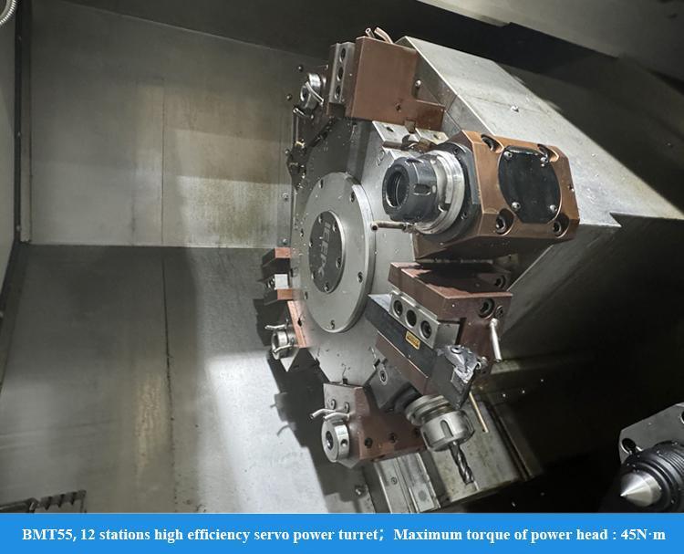 Centre de tournage CNC horizontal HTC40PM 3500 tr/min avec tourelle vivante à axe C